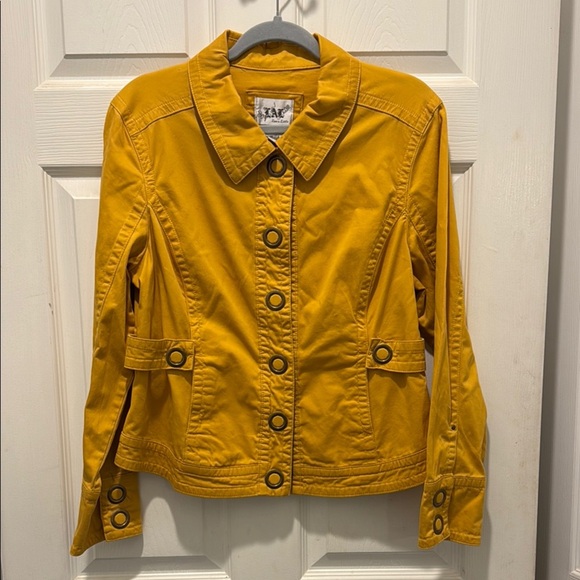 Live a Little Yellow Utility Jacket with Classic Lapel - Picture 1 of 8